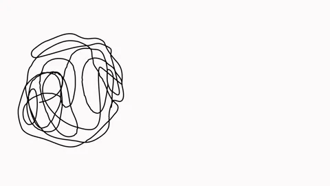 Chaos and mess circle continuous line drawn animation. Stock Footage 302090501
