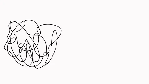 Chaos and mess circle continuous line drawn animation. Stock Footage 302090502