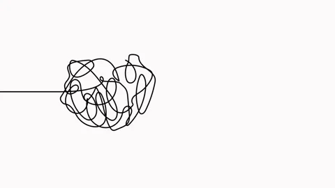 Chaos and mess circle continuous line drawn animation. Stock Footage 302090544