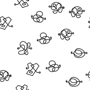 Chaos Arrow Movement Vector Seamless Pattern Stock Illustration