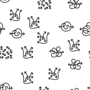 Chaos Arrow Movement Vector Seamless Pattern Stock Illustration