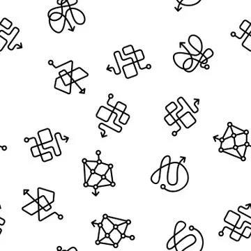 Chaos Arrow Movement Vector Seamless Pattern Stock Illustration