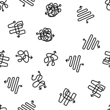 Chaos Arrow Movement Vector Seamless Pattern Stock Illustration