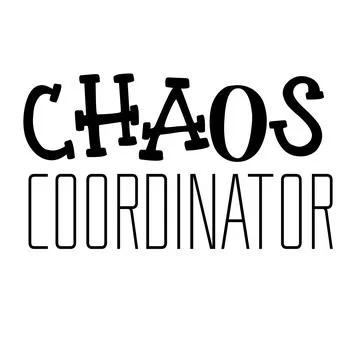Chaos coordinator typography design Stock-Illustration