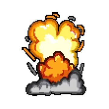 Chaos explosion effect pixel art vector illustration Illustrazione stock
