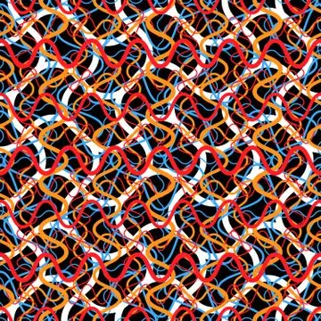 Chaos of multicolored computer cables and wires seamless pattern 스톡 일러스트