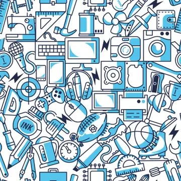 Chaos objects lines pattern seamless vector illustration Stockillustratie