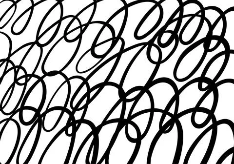 Chaos pattern. Dynamic scrawls. Black and white illustration. Stock Illustration