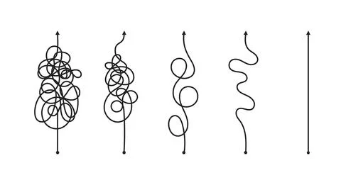 Chaos simplifying, problem solving and business solution searching challenge Stock Illustration