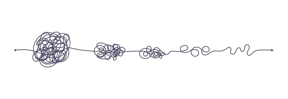 Chaos simplifying, problem solving and business solution searching challenge Illustrazione stock