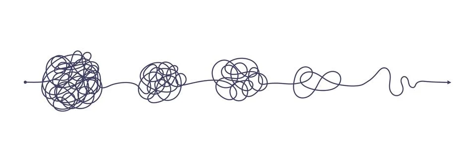 Chaos simplifying, problem solving and business solution searching challenge Stock Illustration