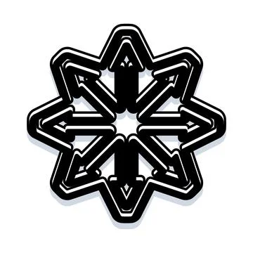 Chaos star geometric symbol with multiple arrows Stock Illustration