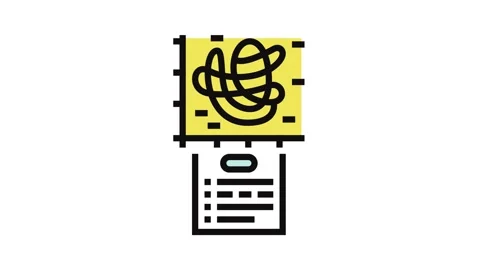 Chaos theory math science education color icon animation Stock Footage 326097895