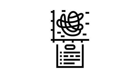 Chaos theory math science education line icon animation Stock Footage 326134476