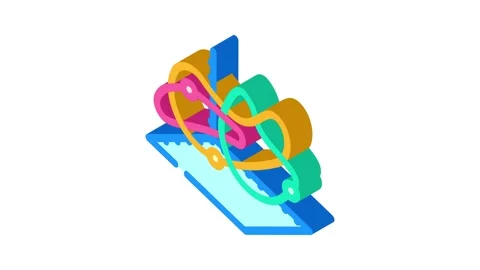 Chaos theory math science education isometric icon animation Stock Footage 327292206