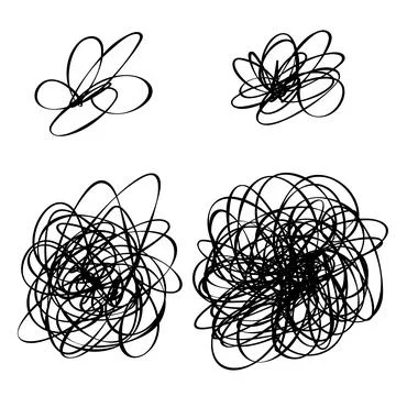 Chaos waved backdrops. Chaotic patterns on white. Tangled textures with lin.. Stock Illustration