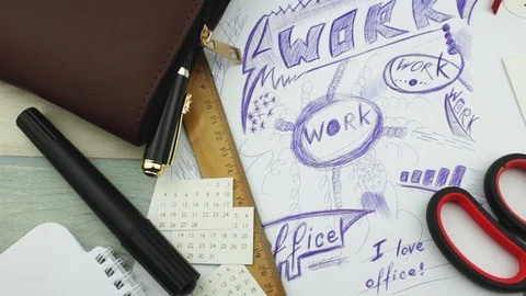 Chaos in a workplace Stock Footage 88075538