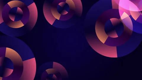 Chaotic abstract circles on dark background in 4k video. Stock-Footage 146602984
