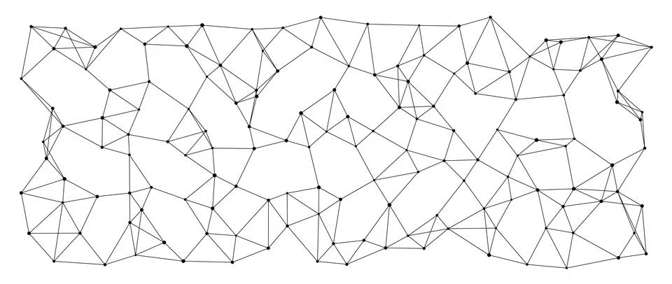 Chaotic Abstract Connected Geometric Network Lines Illustrazione stock