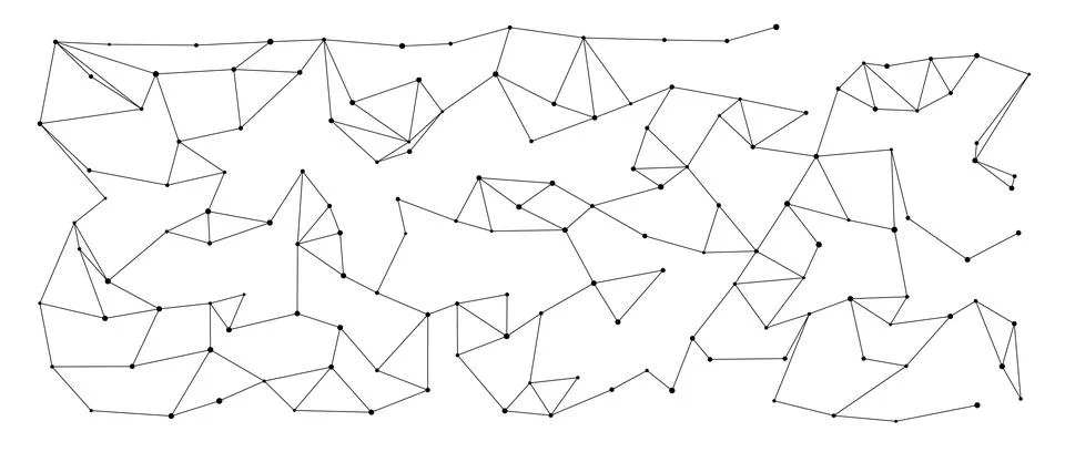 Chaotic Abstract Geometric Network Grid Design Stockillustratie