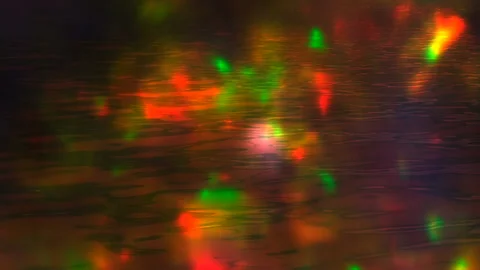Chaotic, abstraction, colored light spots move through the water Stock Footage 115428477