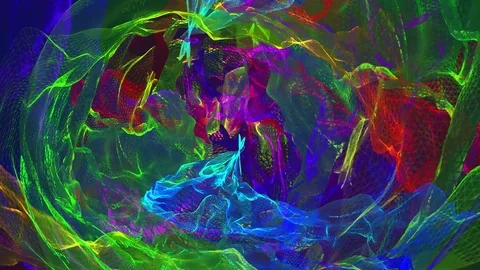 Chaotic animated colored waves Stock-Footage 80419140