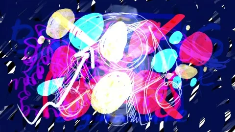 Chaotic animation with highlights and hand-drawn ink strokes. Stock Footage 248178658