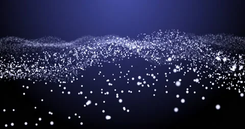 Chaotic Array Of Animated Particles on A Blue Background. Stock Footage 153621706