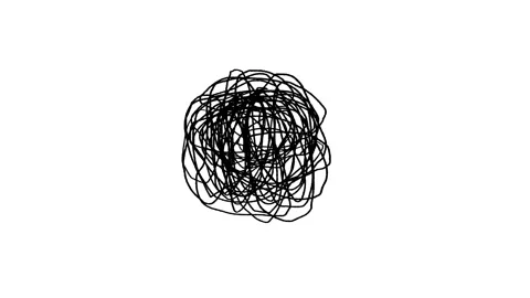 Chaotic black scribbles messy line, Chaotic line, Doodle chaotic scribble Video stock 307173075