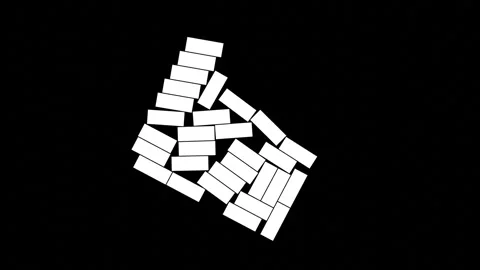 Chaotic Blocks in Spinning Room - Physics Simulation Stock Footage 310871162