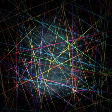 Chaotic blurred colorful lines pattern on dark background Stockillustratie