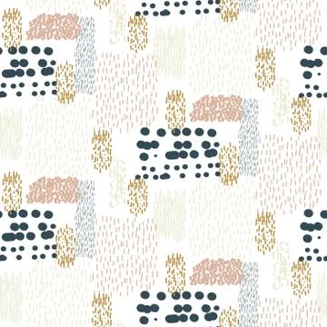 Chaotic brushed abstract texture repeat seamless vector pattern. Stock Illustration