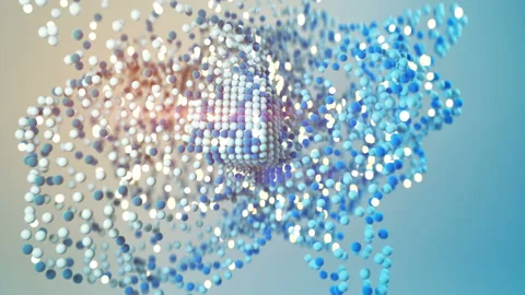 Chaotic bundle of flying spheres 3D render seamless loop animation Stock Footage 117333223