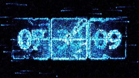 Chaotic change the clock. The countdown on the computer screen Stock Footage 71678842