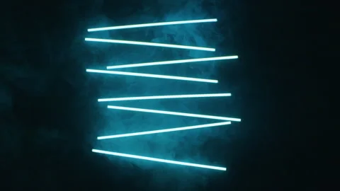 Chaotic colored neon light with smoke Stock Footage 322511701