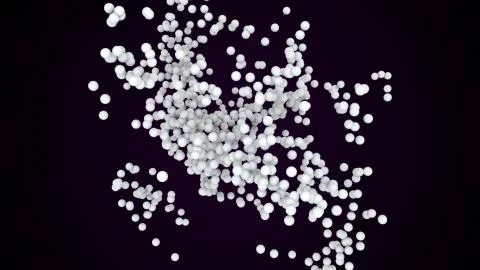 Chaotic concentration and dispersion of sphere, 3d rendering. Computer generated Stock Illustration