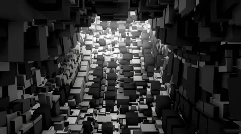 Chaotic Cubes Tunnel Stock Footage 68188065