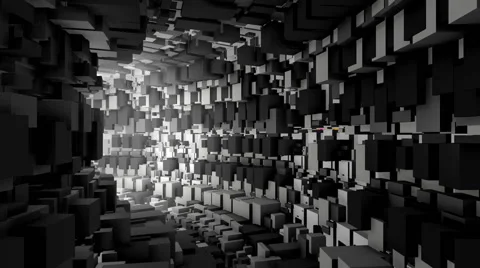 Chaotic Cubes Tunnel Stock-Footage 68188119