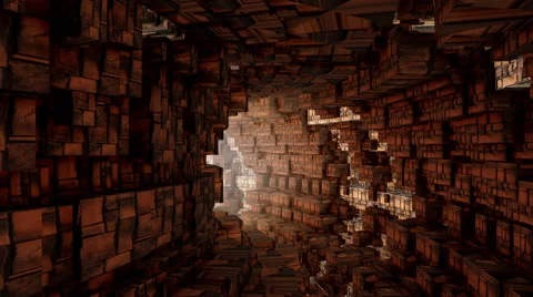 Chaotic Cubes Tunnel Stock Footage 68983735
