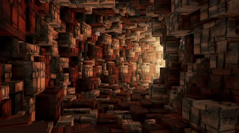 Chaotic Cubes Tunnel Stock Footage 68983810