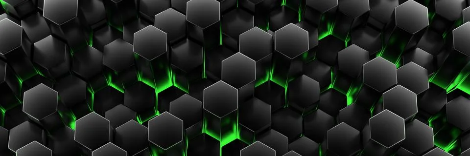 Chaotic Cubes Wall Background. Panorama with high resolution wallpaper. 3d Stock Illustration
