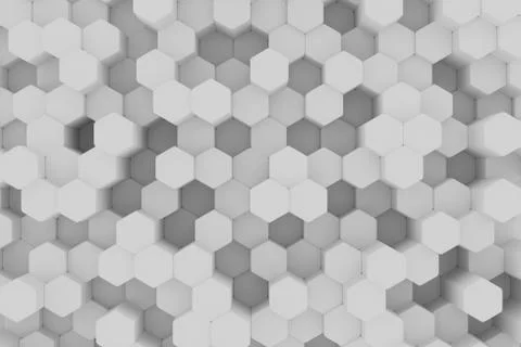 Chaotic Cubes Wall Background. Panorama with high resolution wallpaper. 3d Stock Illustration