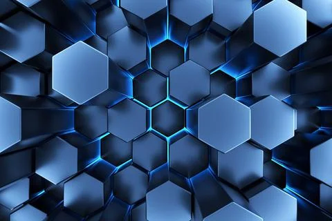 Chaotic Cubes Wall Background. Panorama with high resolution wallpaper. 3d Illustrazione stock