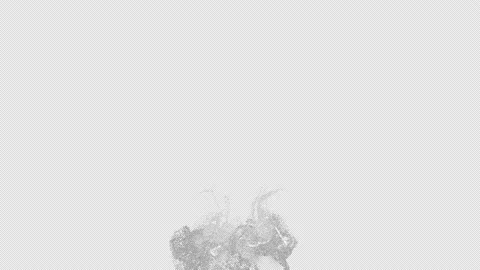 Chaotic Dance of Particles on black background with Alpha Channel. Combustion Video stock 238906767