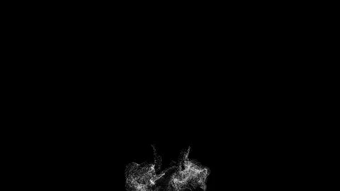 Chaotic Dance of Particles on black background. Combustion physics Stock Illustration
