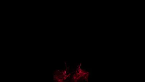 Chaotic Dance of Red Particles on black background. Combustion physics. Graph Stock Illustration