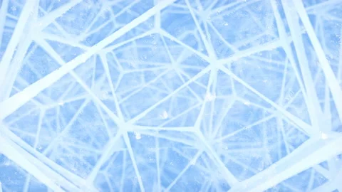 Chaotic deep pattern of moving blue colored lines 3d rendering loop animation 4K Stock Footage 220774735