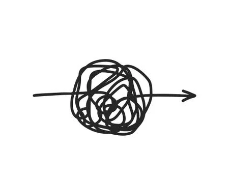 Chaotic difficult process way illustration isolated on white Stock Illustration