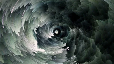 Chaotic digital cloud swirl in cave tunnel with  energy light effect background Stock Footage 163941647