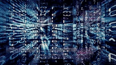 Chaotic Digital Data Screens 스톡 일러스트